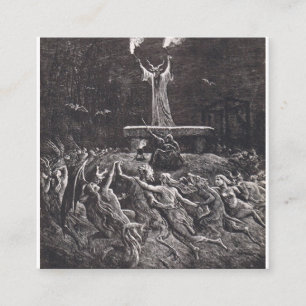 Hexen tanzen im Sabbat Quadratische Visitenkarte