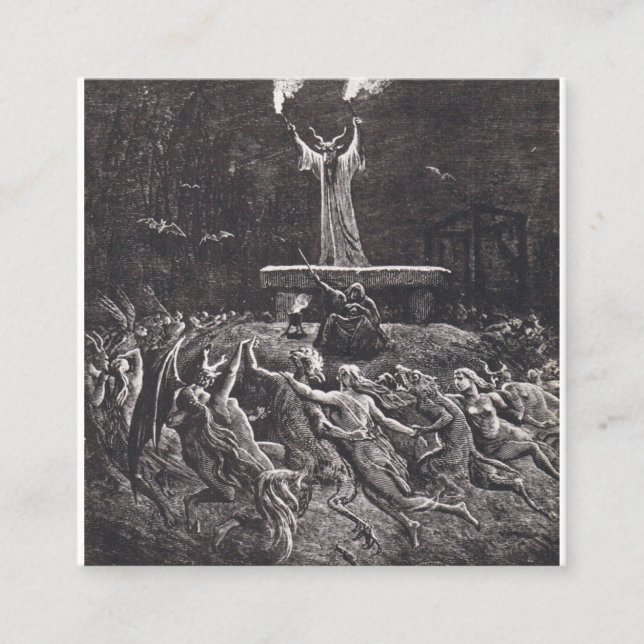 Hexen tanzen im Sabbat Quadratische Visitenkarte (Vorderseite)