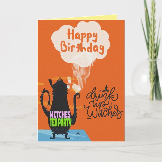 Hexen Tee Party Halloween Geburtstag Karte (Vorderseite)