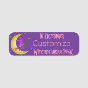 Hexen tragen Rosa im Oktober Thunder_Cove Namensschild