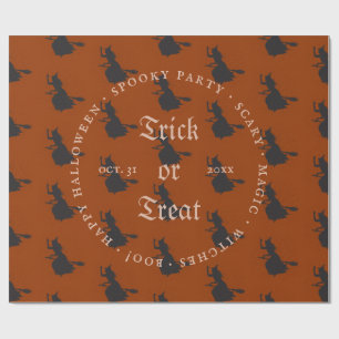 Hexen-Trick-or-Treat-Halloween-Grunge-Muster Geschenkpapier