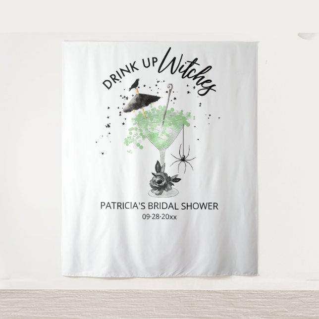 Hexen trinken Halloween Brautparty Hintergrund Wandteppich (Vorderseite)