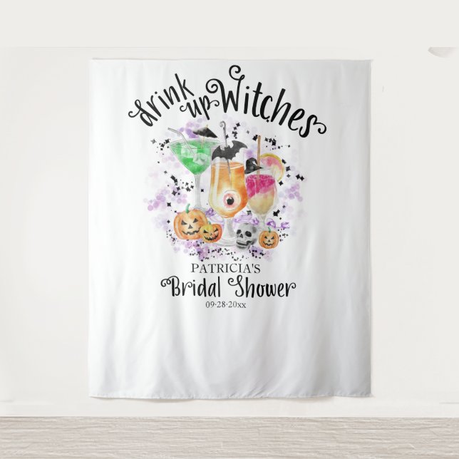 Hexen trinken Halloween Brautparty Hintergrund Wandteppich (Vorderseite)