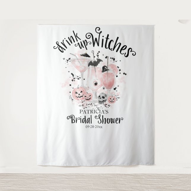 Hexen trinken Halloween Brautparty Hintergrund Wandteppich (Vorderseite)