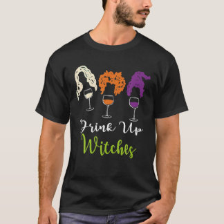 Hexen trinken Halloween Frauen Hallowine Wine lo T-Shirt