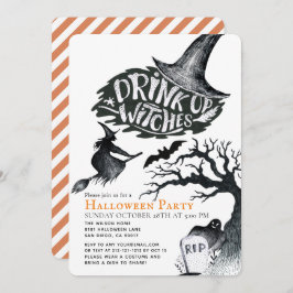 Hexen trinken Halloween-Party Einladung