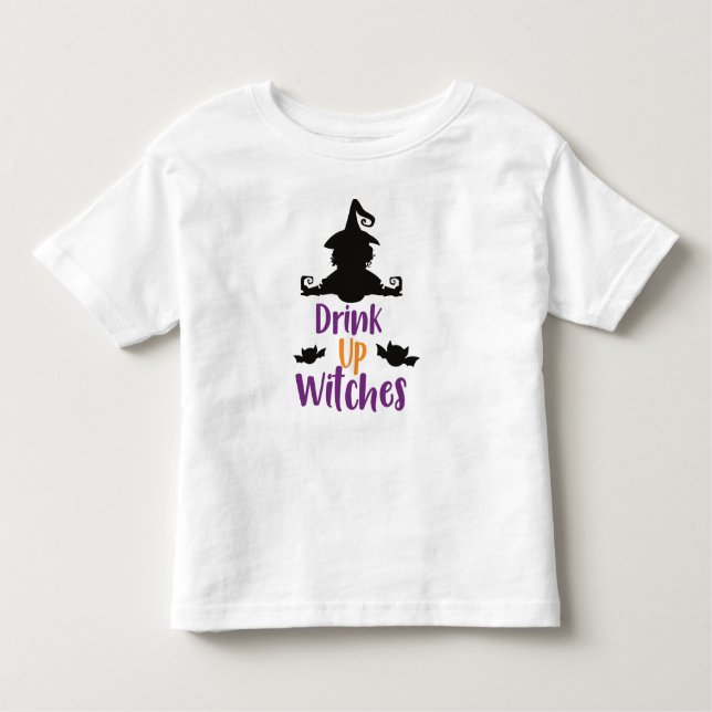 Hexen trinken, Hexen, Fledermäuse, Halloween Kleinkind T-shirt (Vorderseite)