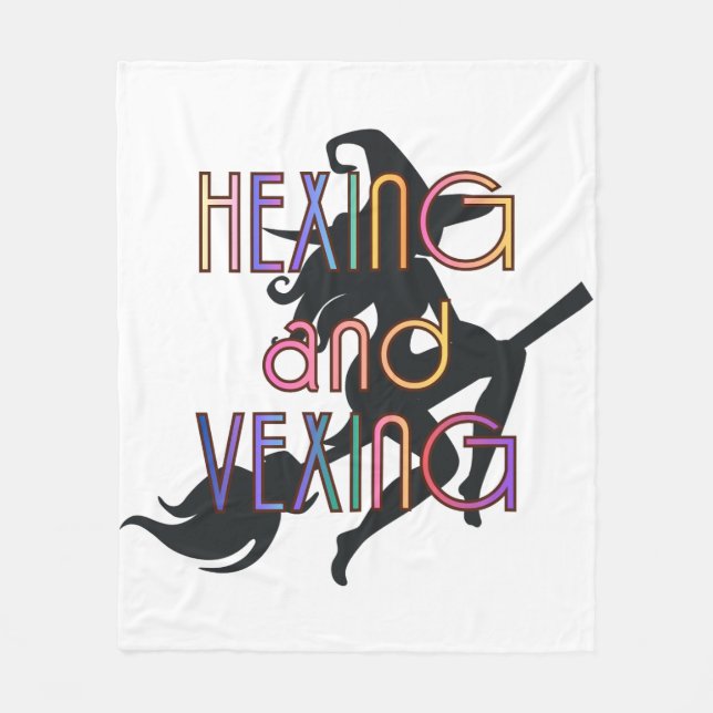 HEXEN UND ÄRGERN Witchcore-Design Fleecedecke (Vorderseite)