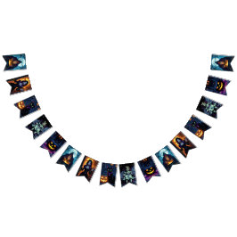 Hexen und Hexenmeister-Halloween-Party Wimpelkette