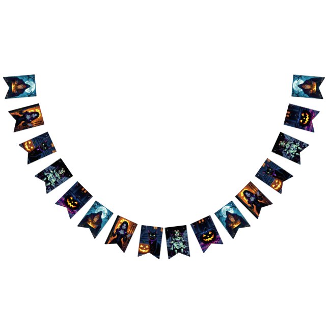 Hexen und Hexenmeister-Halloween-Party Wimpelkette (Alle)