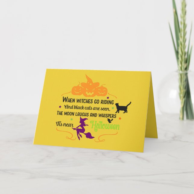 Hexen und Pumpkins Grüße Karte (Vorderseite)