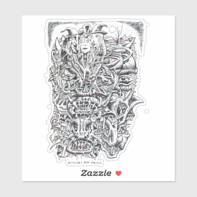 Hexen und Teufel von Brian Benson Vinyl Sticker (Blatt)