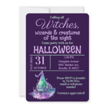 Hexen und Zauberer Lila Halloween-Party