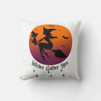 Hexen Versammeln Sich Hier Spinnen Halloween Sonn Kissen