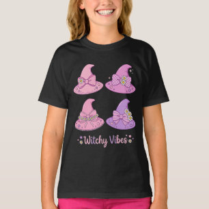 Hexen-Vibes Rosa Hexenhüte Schleife Gänseblümchen T-Shirt