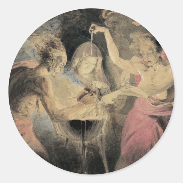 Hexen von Macbeth Runder Aufkleber (Vorderseite)