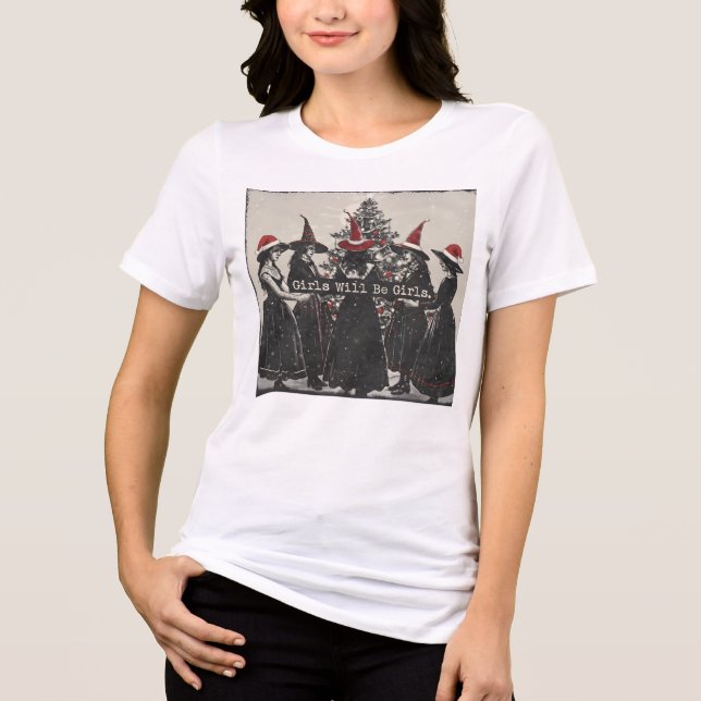 Hexen-Weihnachtsmädchen werden Mädchen sein Meme T Tri-Blend Shirt (Vorderseite)