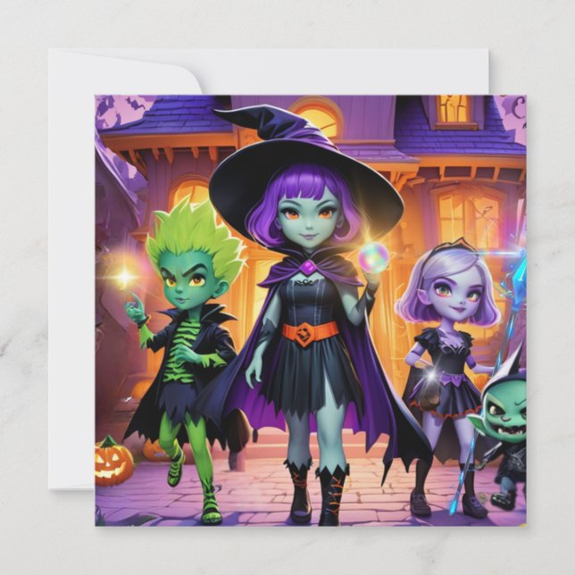 Hexen & Zauberer Einladung (Vorderseite)