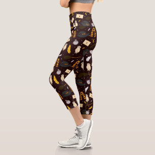 Hexen, Zauberer und Zaubermuster Capri Leggings