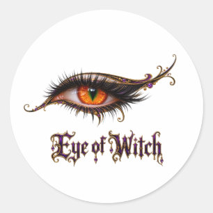 Hexenauge Orange Glam Gothic Halloween-Augenapfel Runder Aufkleber