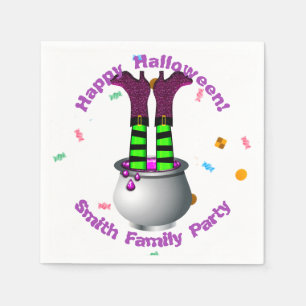 Hexenbeine & Bräune in Lila & grün Serviette