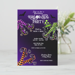 Hexenbeine verzaubernde Purple Halloween-Party  Einladung