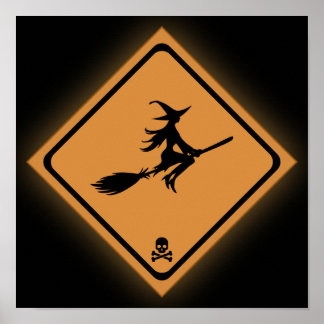Hexenbesen-Warnschild Poster
