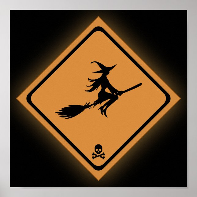Hexenbesen-Warnschild  Poster (Vorne)