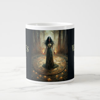 Hexenbraue - Rituale Hexe mit Pentagramm-Kreis Jumbo-Tasse