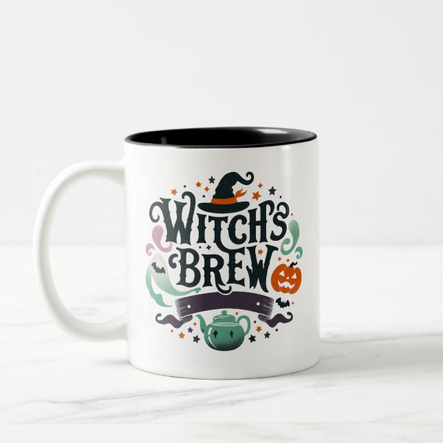 Hexenbrauen- Halloween Zweifarbige Tasse (Links)
