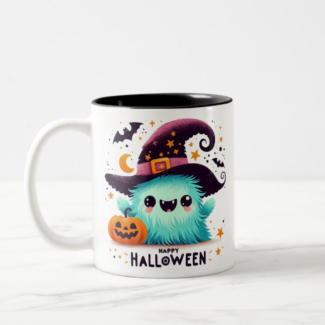 Hexenbrauen- Halloween Zweifarbige Tasse (Links)