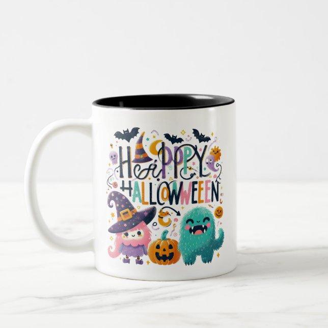 Hexenbrauen- Halloween Zweifarbige Tasse (Links)