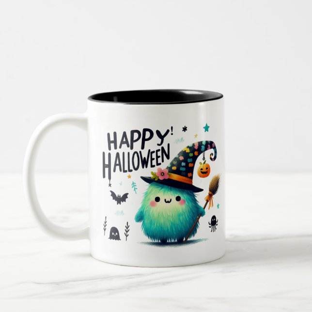 Hexenbrauen- Halloween Zweifarbige Tasse (Links)