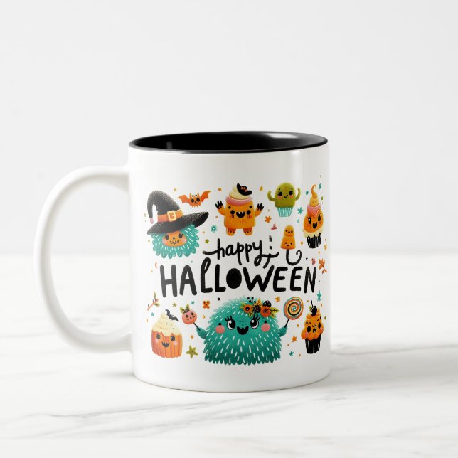 Hexenbrauen- Halloween Zweifarbige Tasse (Links)