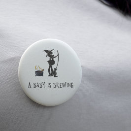 Hexenbrauen Mutterschafts-Babydusche Button