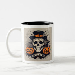 Hexenbrauen: Spooky Halloween-Tasse Zweifarbige Tasse