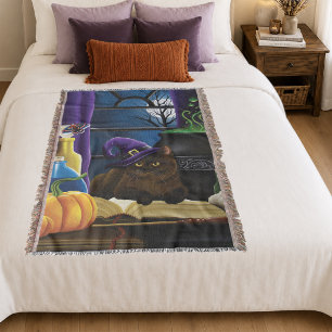 Hexenbraune Katzenmagie Lila Vollmond braut Decke