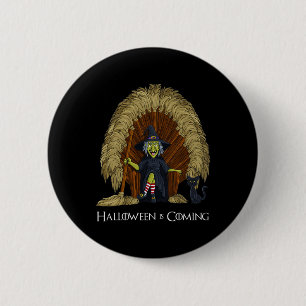 Hexenbrooms Throne Fun Halloween Girls Kinder Button