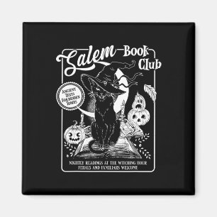 Hexenbuch-Club Booklet Retro Halloween Black Cat Magnet