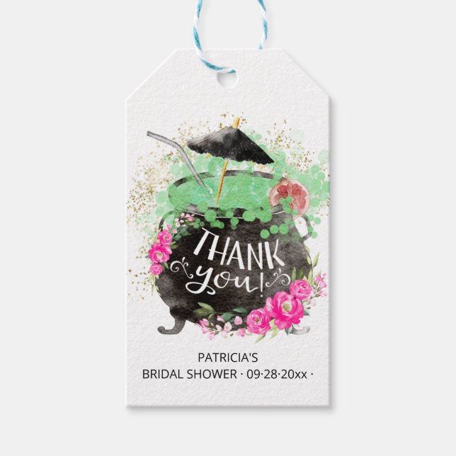 Hexencocktail Halloween-Brautparty Geschenkanhänger (Vorderseite)