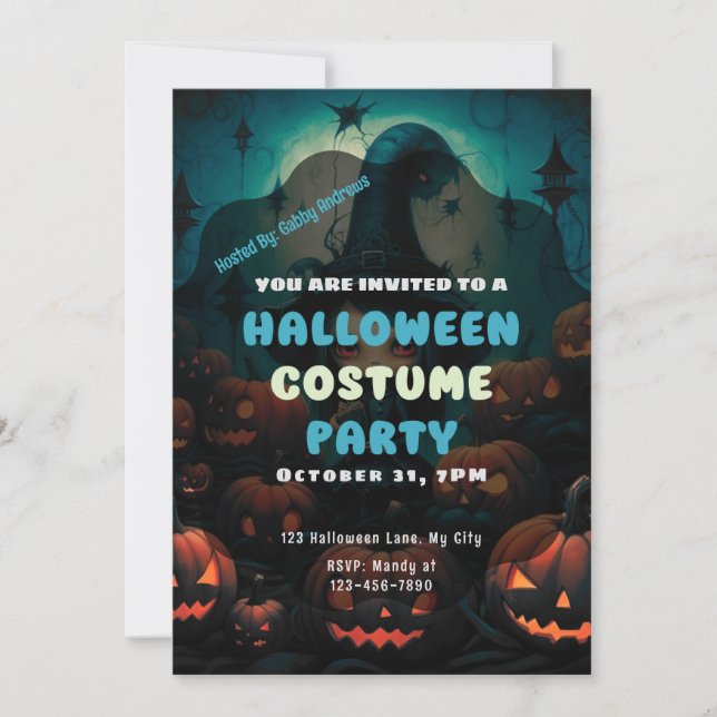 Hexencreme-Jack-O' Lanterns Halloween Einladung (Vorderseite)