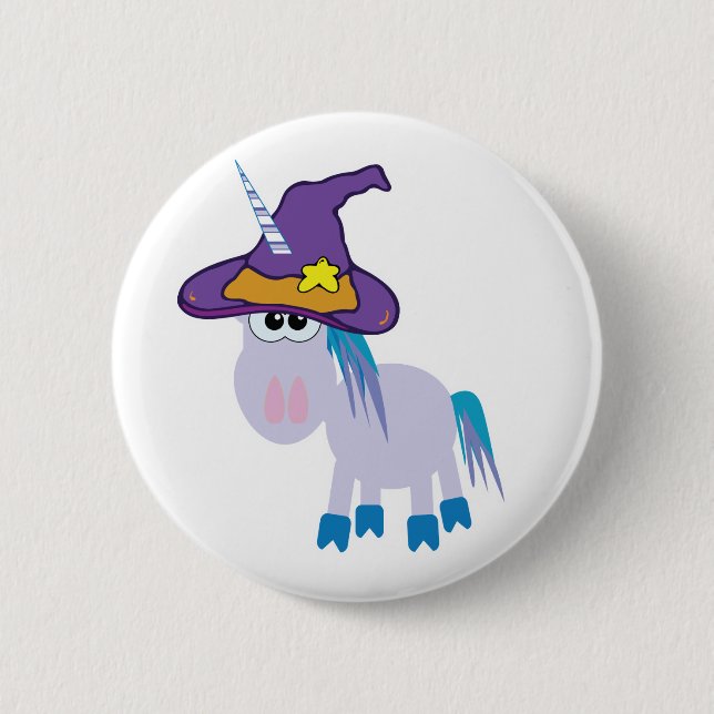 hexende Trottelchen-Einhorn Button (Vorderseite)
