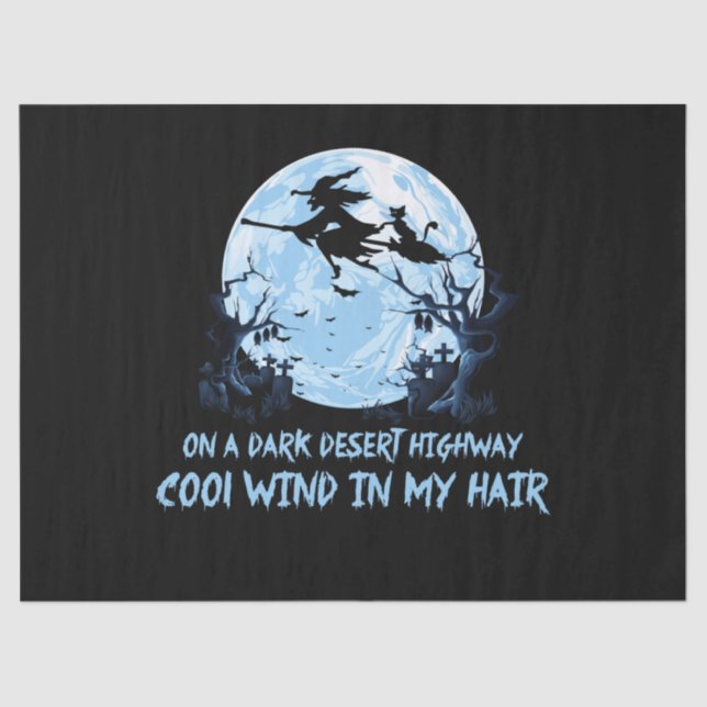 Hexenfahren bricht auf dunklen Wüstenwegen Seidenpapier (Vorderseite)