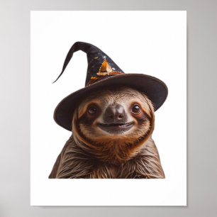 Hexenfaultier Halloween-Süßigkeiten oder Saures un Poster
