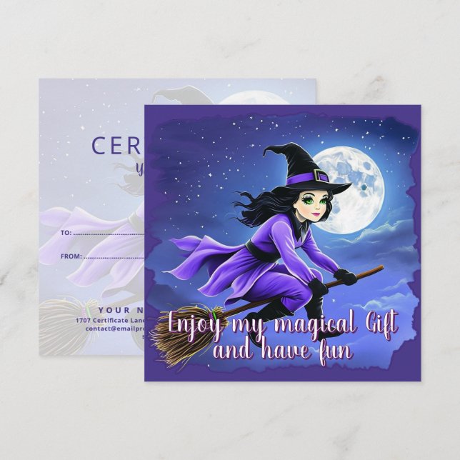 Hexenflug mit einem Besen - Wicca Halloween 1 (Vorne/Hinten)