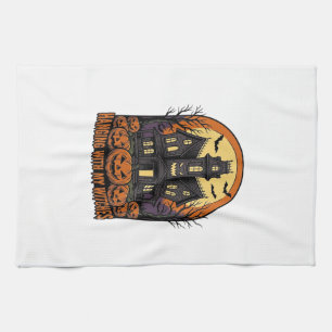 Hexenfreunde Halloween Spukhaus-Shirt_1 Geschirrtuch