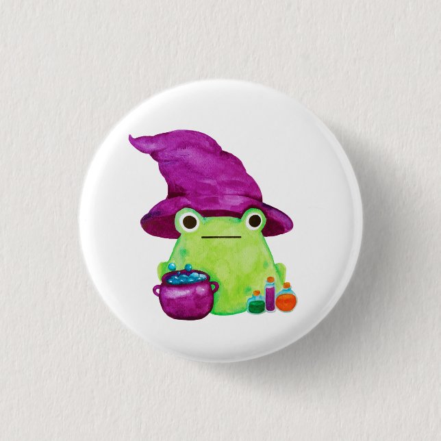 Hexenfrosch mit Kauldron und Wasserfarbe Button (Vorderseite)
