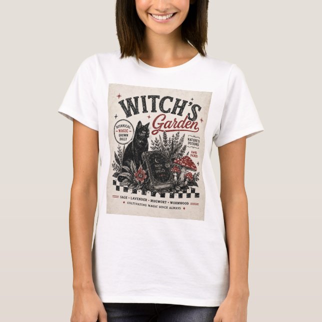 Hexengarten Halloween Retro  T-Shirt (Vorderseite)