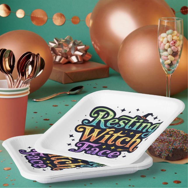 Hexengesicht Pappteller (Multi)