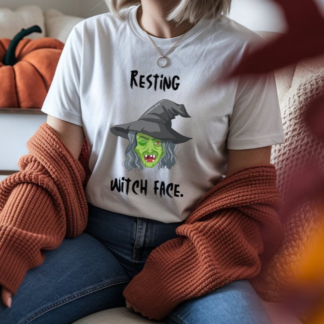 Hexengesichtsausdruck T - Shirt zum Zitat von Hall (Resting Witch Face Halloween Tshirt)